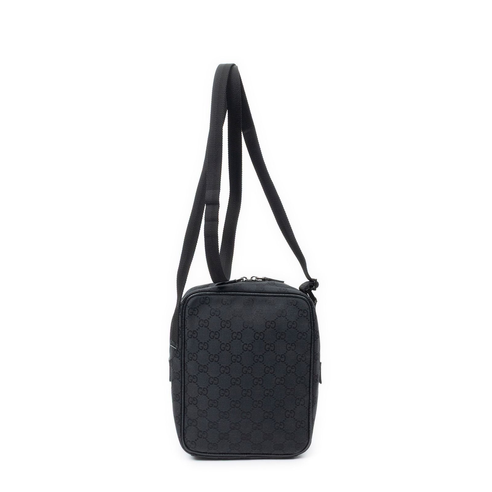 Gucci Square Flat Crossbody Black GG Canvas — view 5