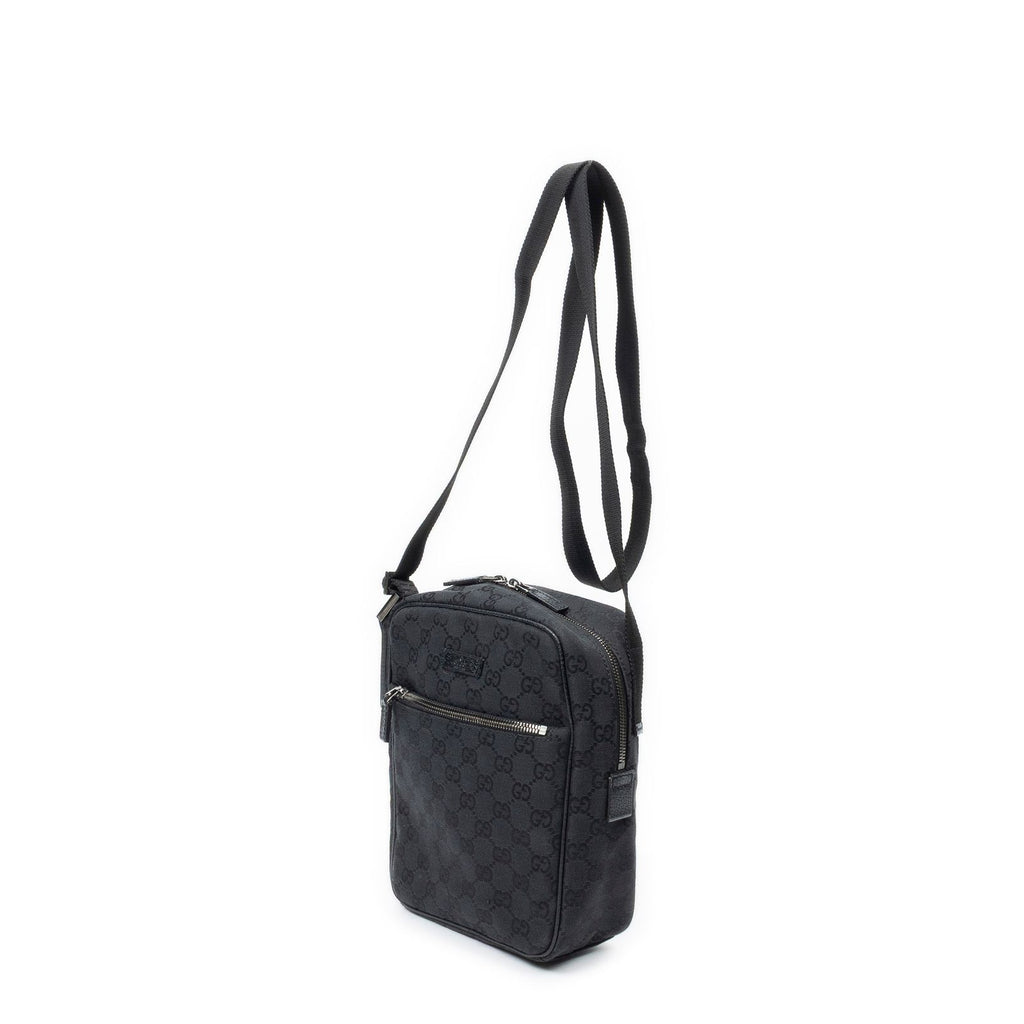 Gucci Square Flat Crossbody Black GG Canvas — view 2