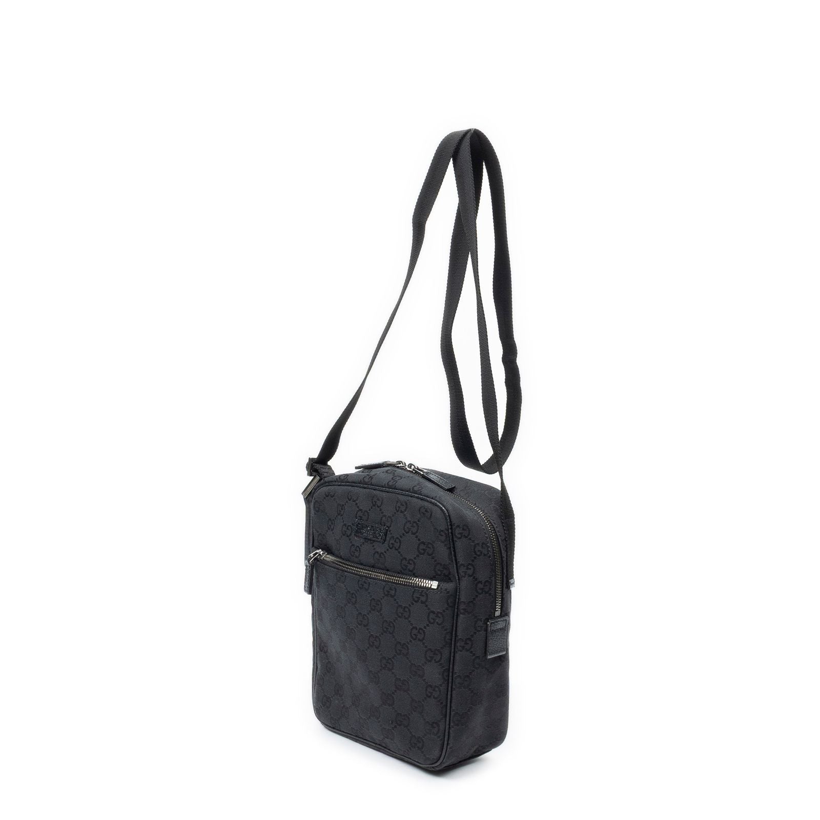 Gucci Square Flat Crossbody Black GG Canvas — view 2