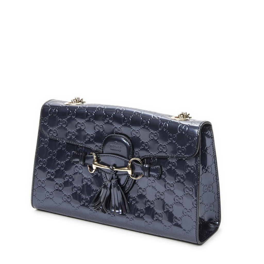 Gucci Medium Emily Chain Flap Purple Guccissima — view 2