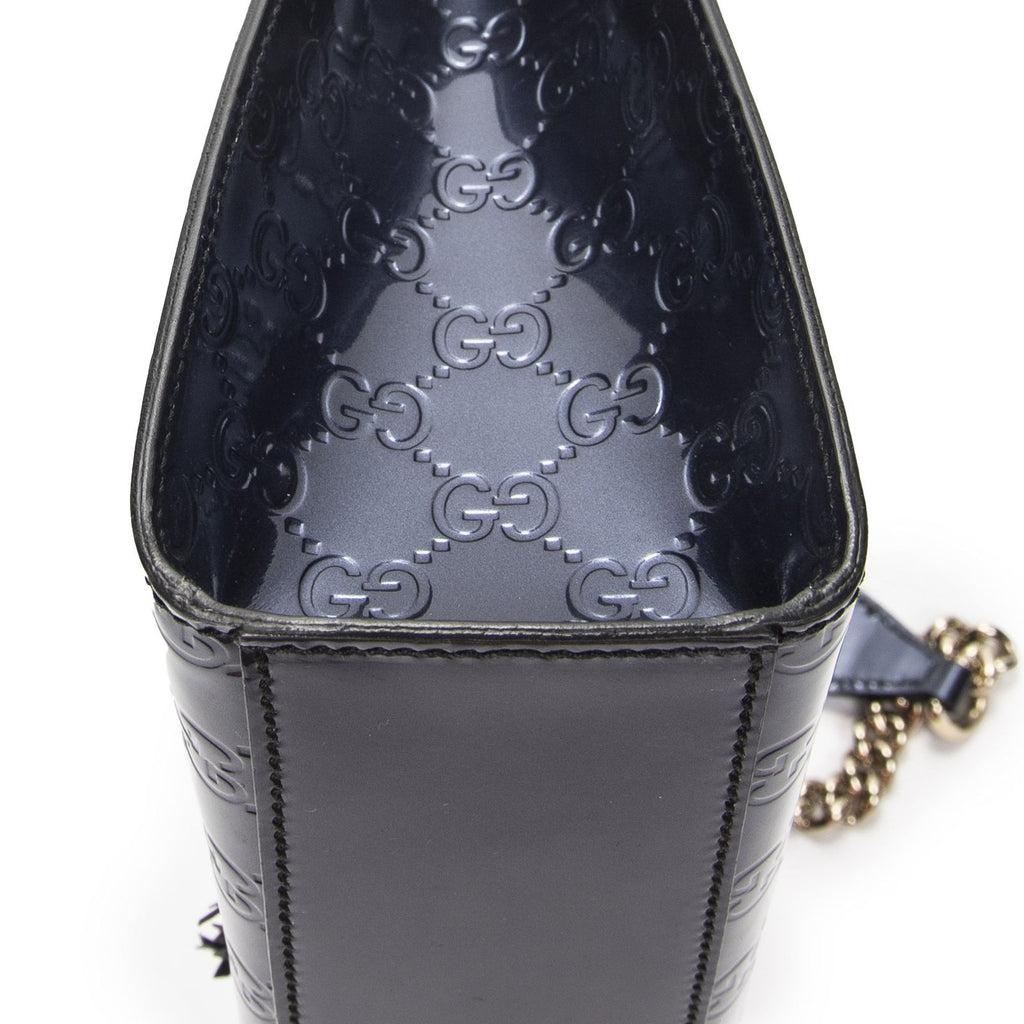 Gucci Medium Emily Chain Flap Purple Guccissima — view 8