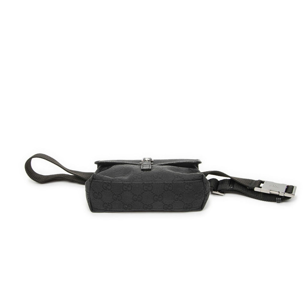 Gucci Small Waist Pouch Black GG Canvas — view 3