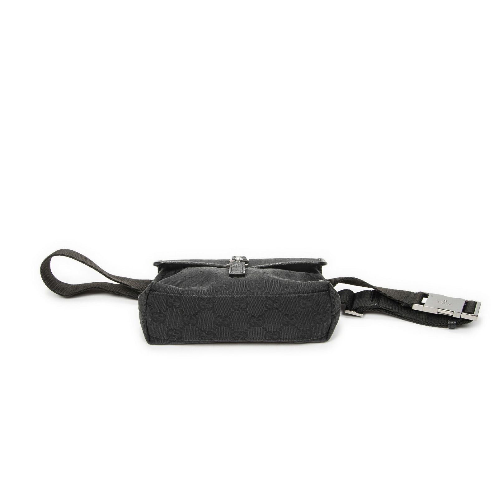 Gucci Small Waist Pouch Black GG Canvas — view 3