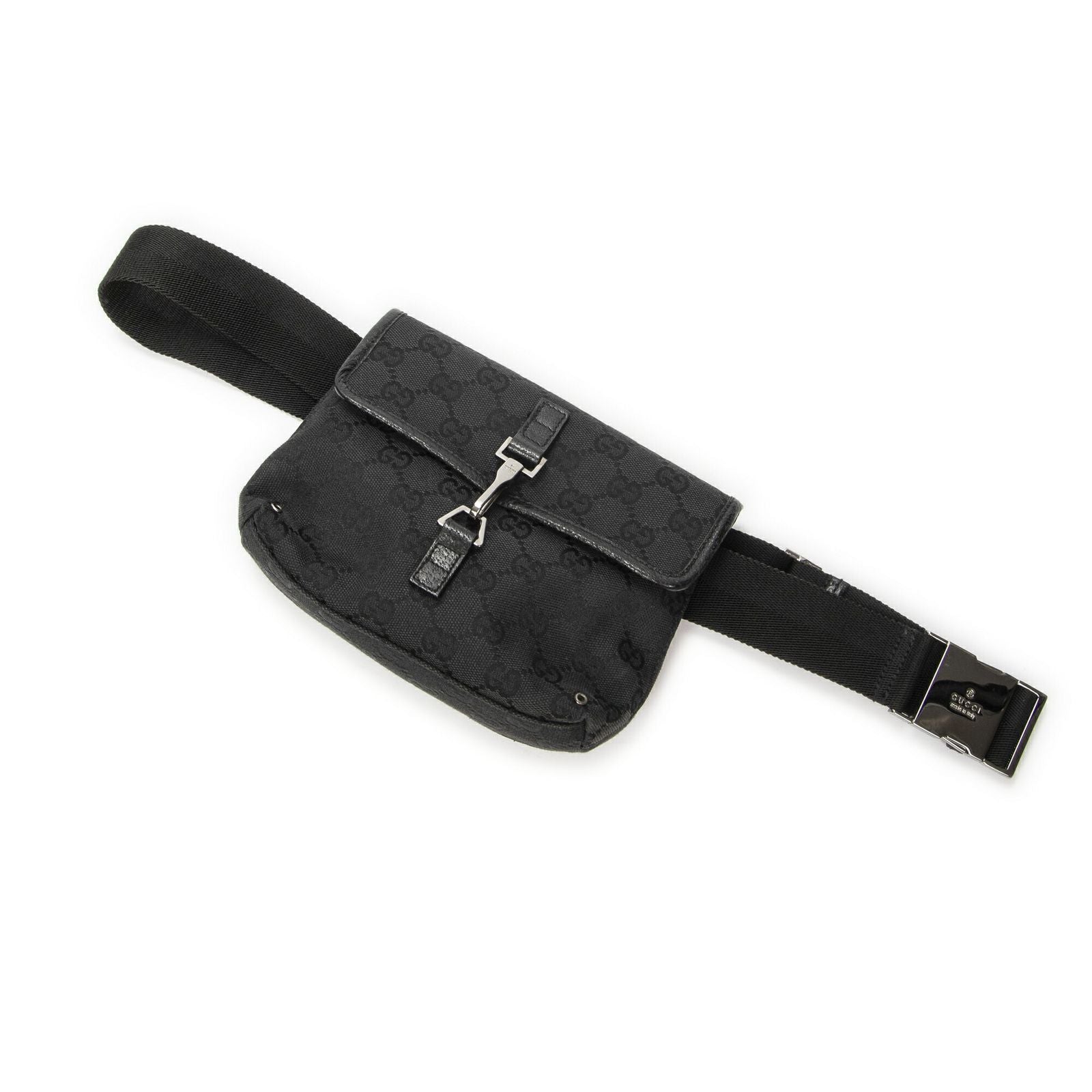 Gucci Small Waist Pouch Black GG Canvas