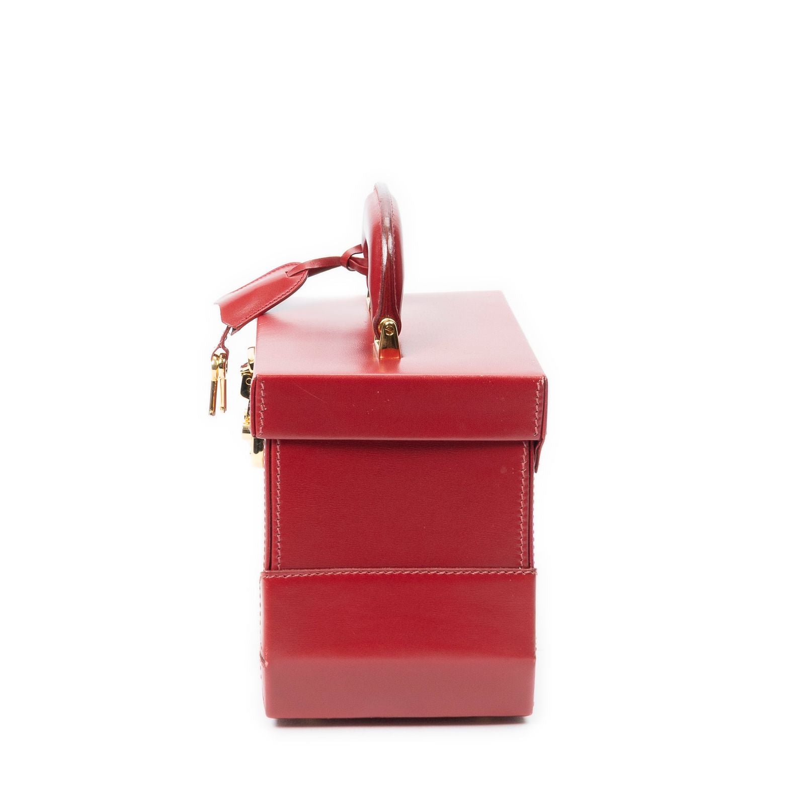 Gucci Lock Vanity Bag Red Smooth Calfskin — view 3