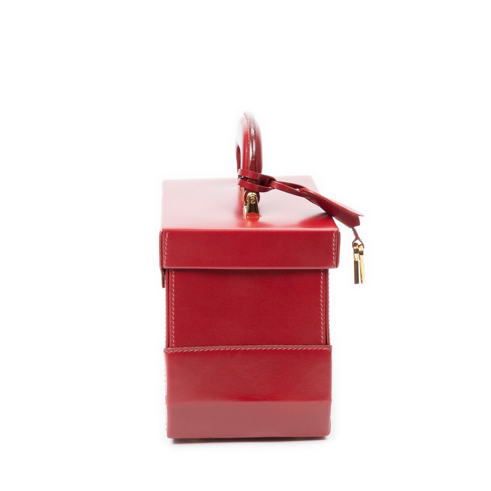 Gucci Lock Vanity Bag Red Smooth Calfskin — view 4