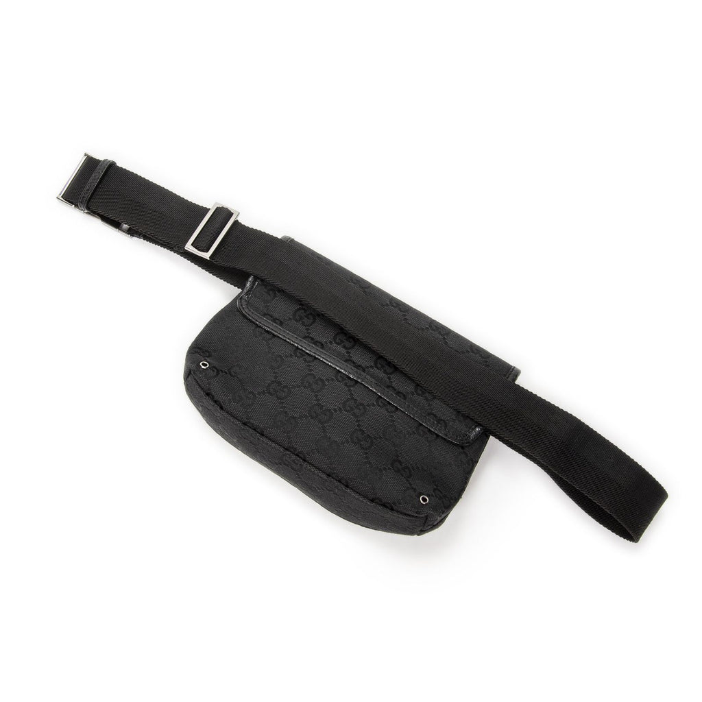 Gucci Small Waist Pouch Black GG Canvas — view 2