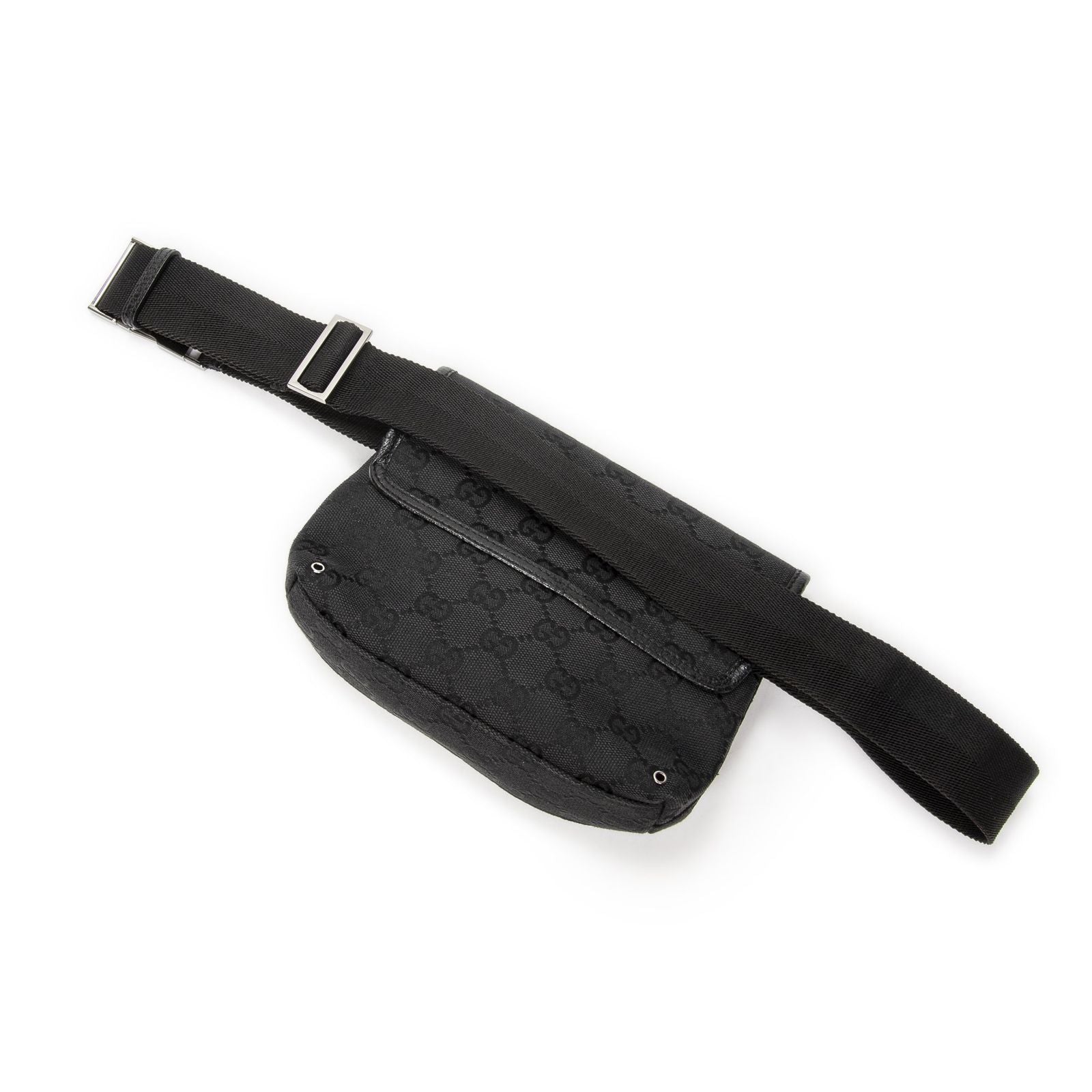 Gucci Small Waist Pouch Black GG Canvas — view 2