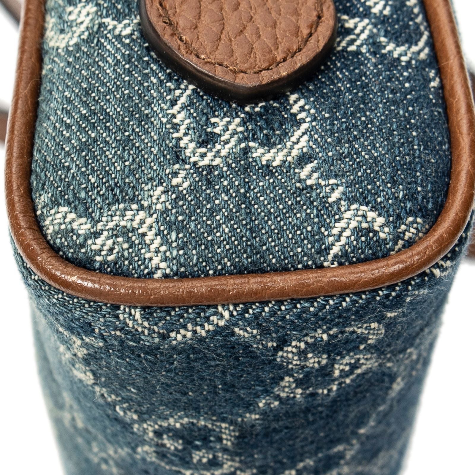 Gucci Mini Web Ophidia Crossbody Blue GG Denim Canvas — view 8