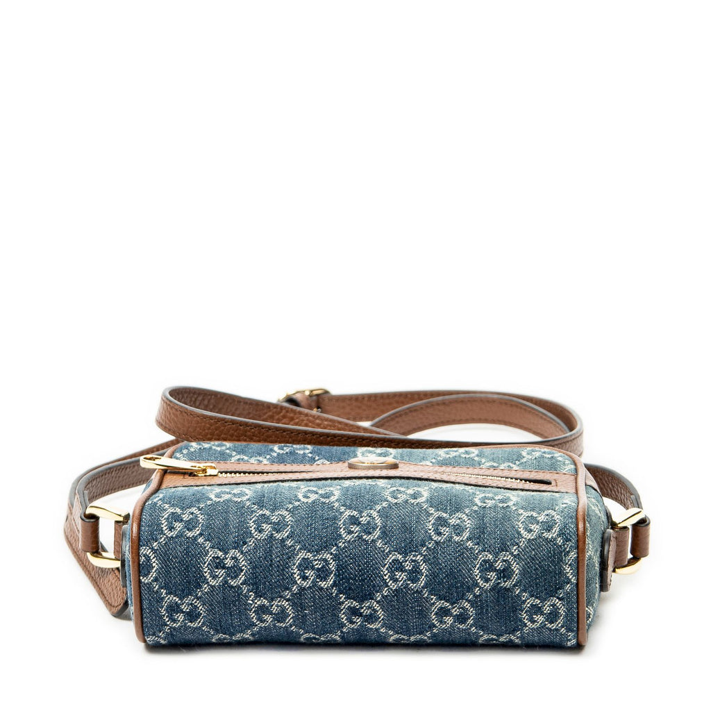 Gucci Mini Web Ophidia Crossbody Blue GG Denim Canvas — view 6