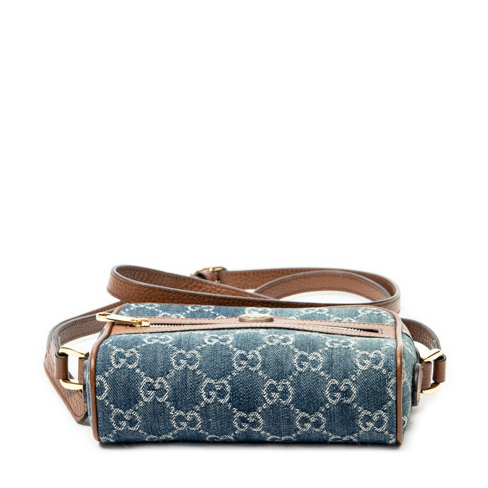 Gucci Mini Web Ophidia Crossbody Blue GG Denim Canvas — view 6