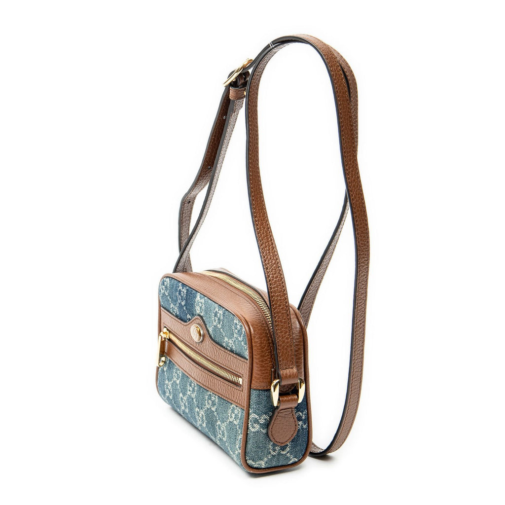 Gucci Mini Web Ophidia Crossbody Blue GG Denim Canvas — view 2