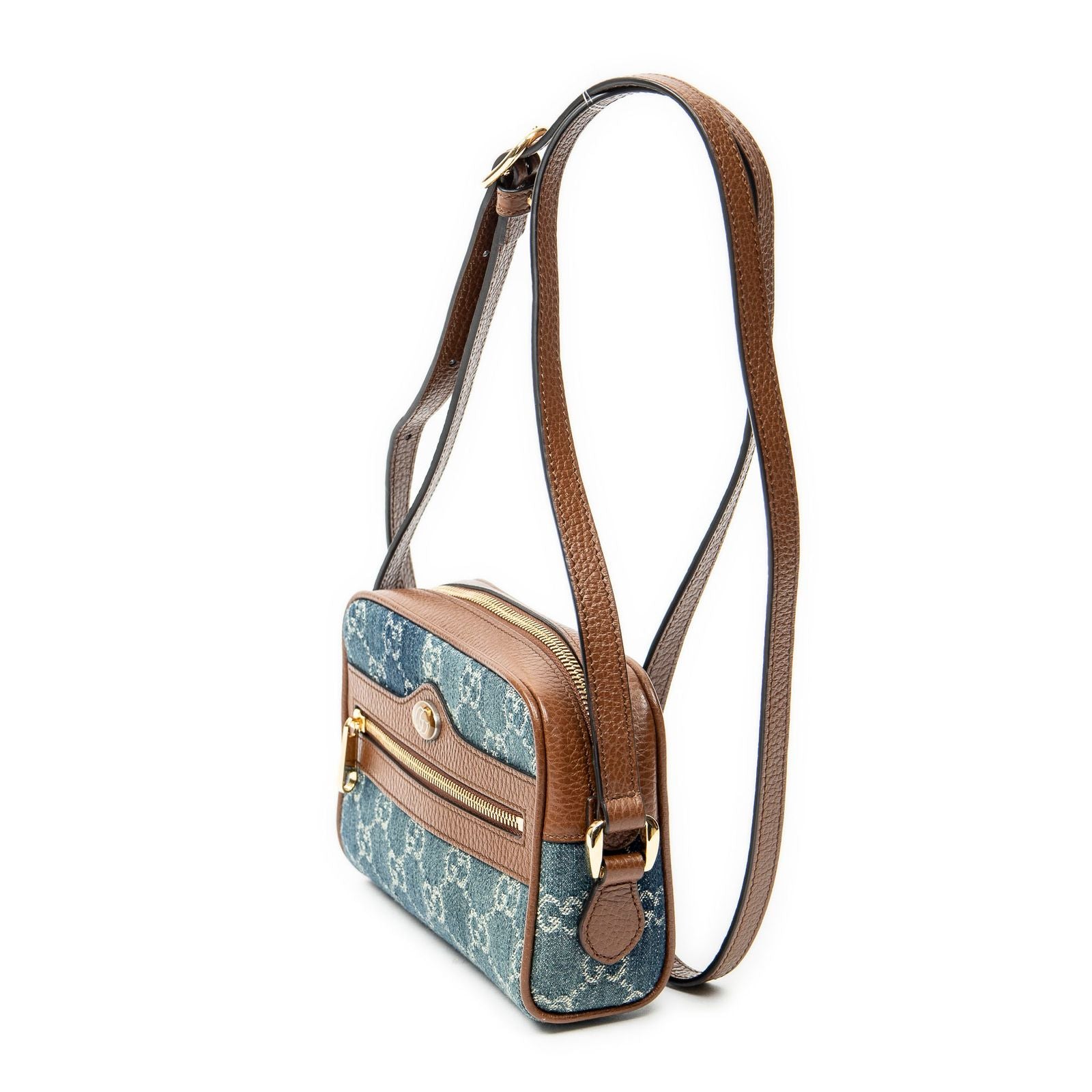 Gucci Mini Web Ophidia Crossbody Blue GG Denim Canvas — view 2