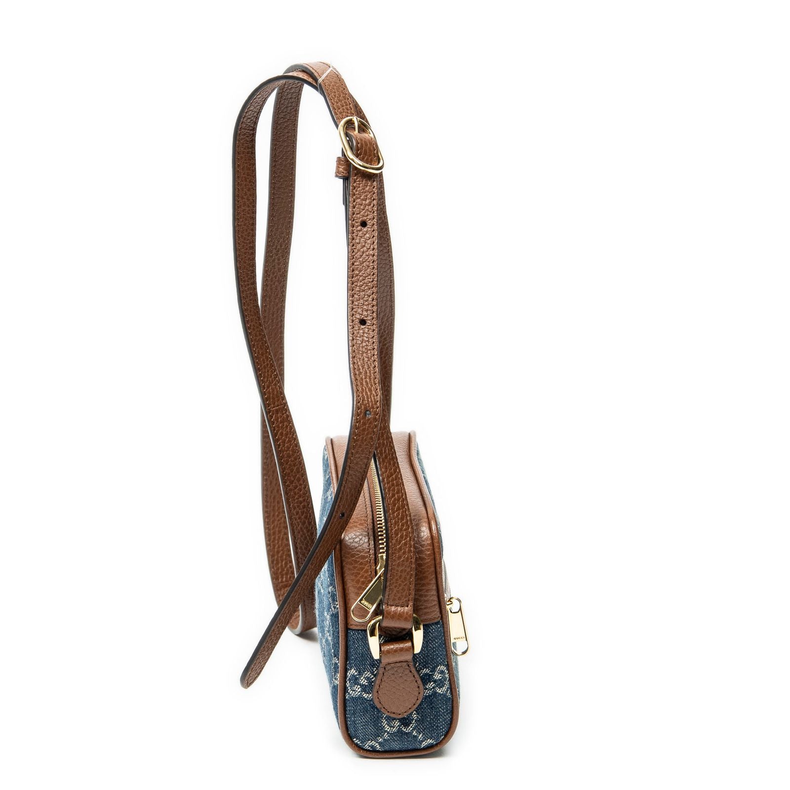 Gucci Mini Web Ophidia Crossbody Blue GG Denim Canvas — view 4