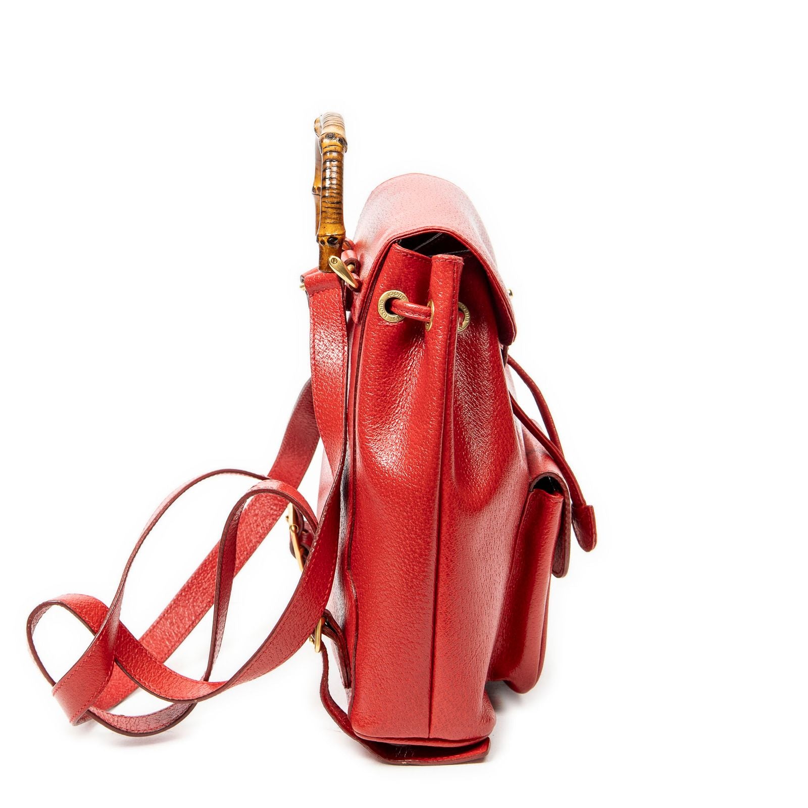 Gucci Minibumbu Backpack Red Studded Calfskin — view 4