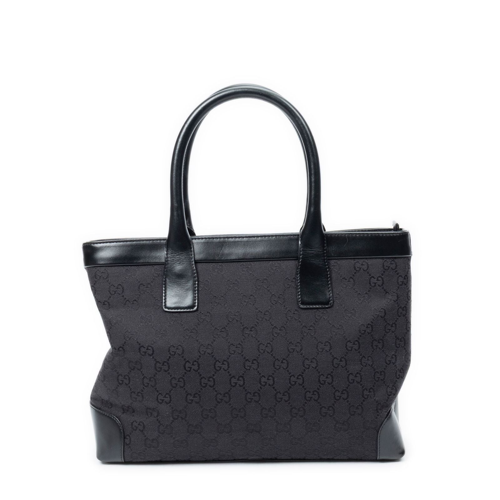 Gucci Zip Shopping Tote Black GG Canvas