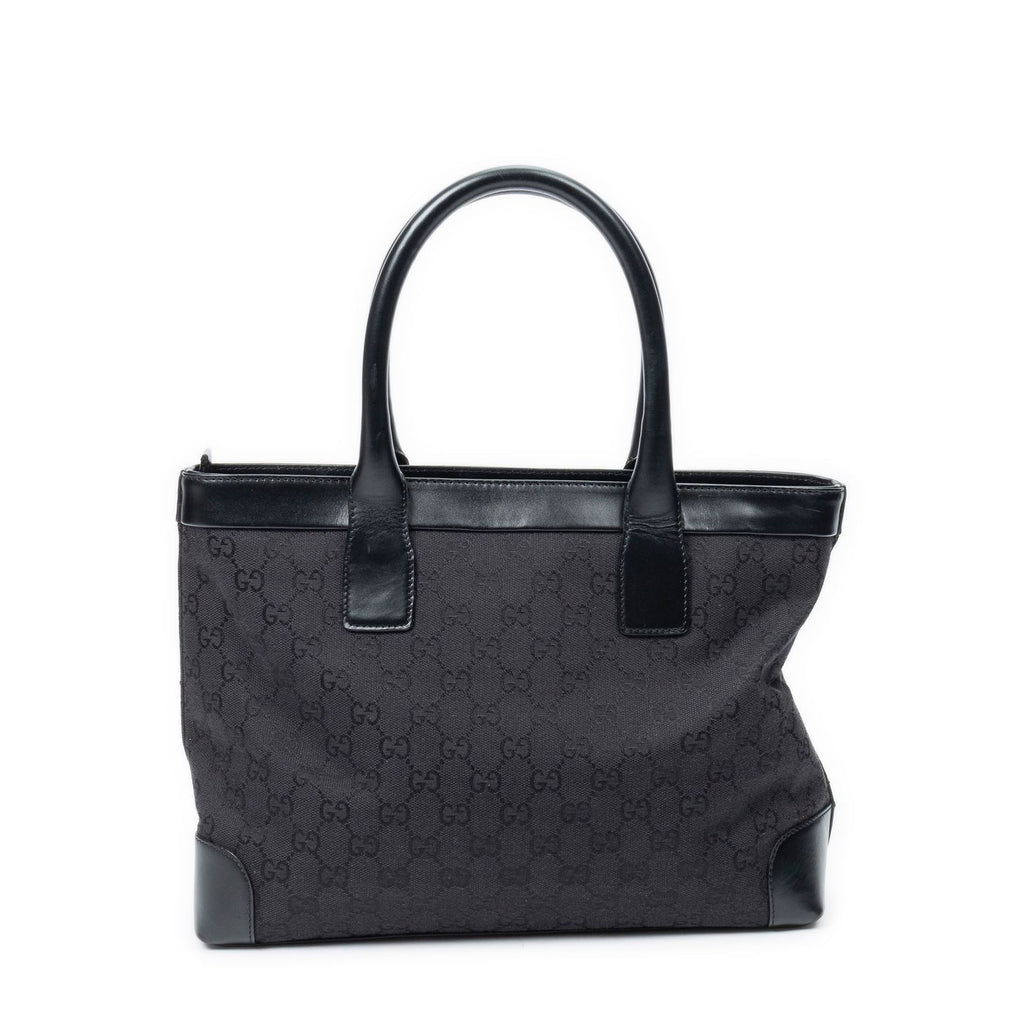 Gucci Zip Shopping Tote Black GG Canvas — view 5