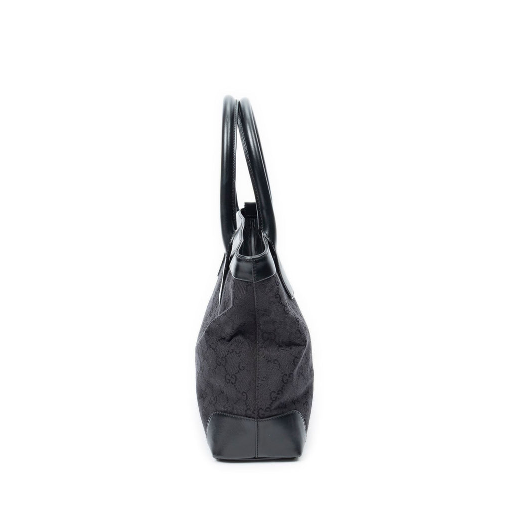 Gucci Zip Shopping Tote Black GG Canvas — view 4
