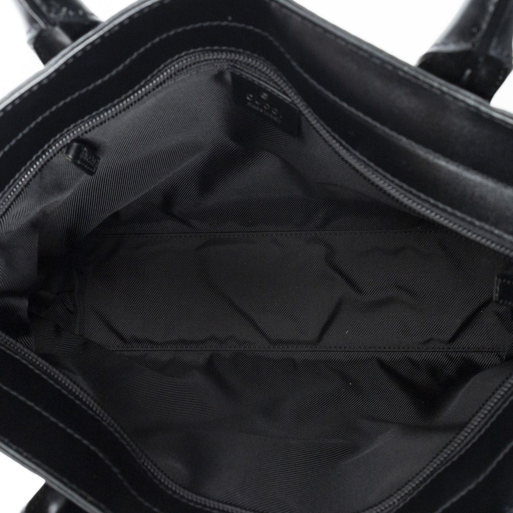 Gucci Zip Shopping Tote Black GG Canvas — view 9