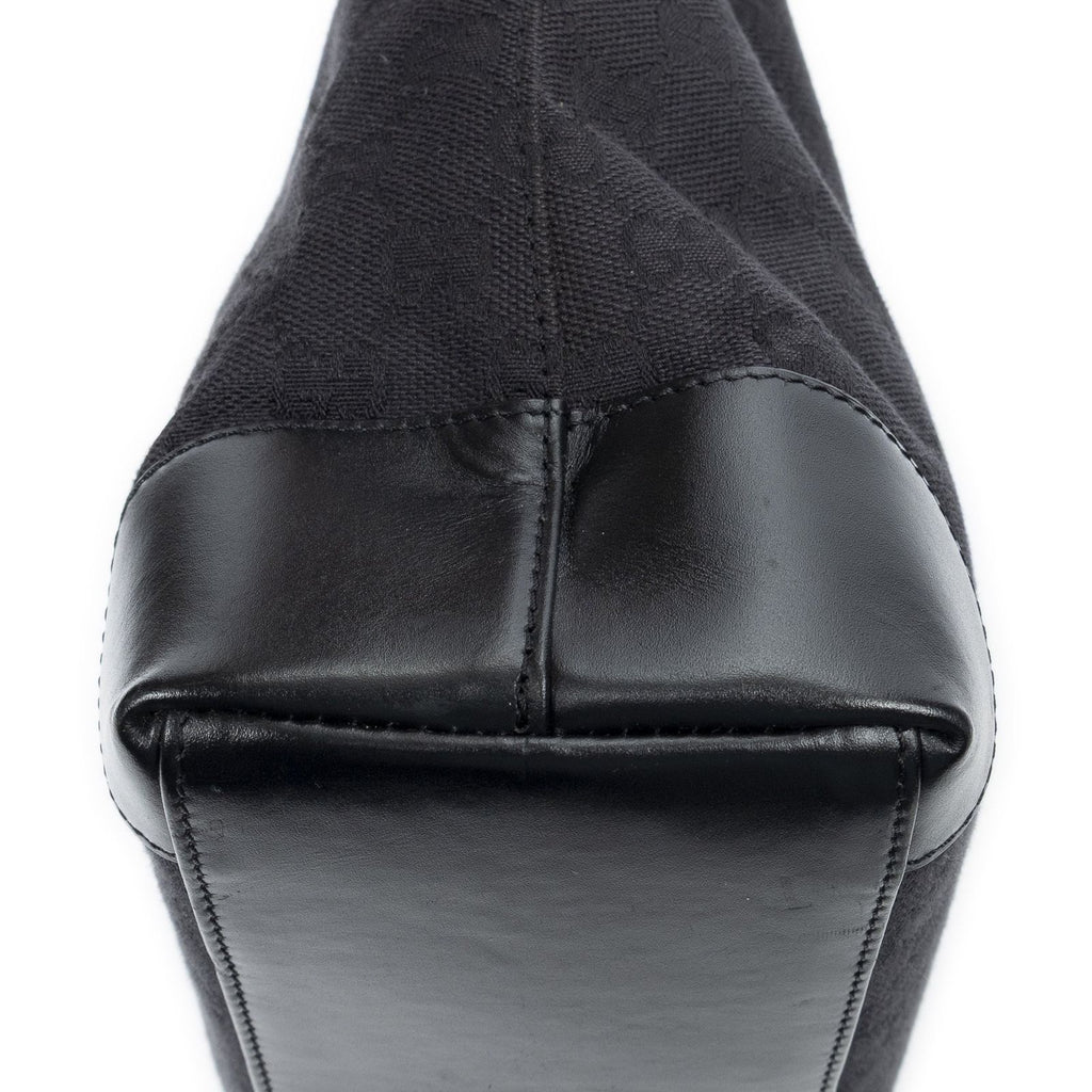 Gucci Zip Shopping Tote Black GG Canvas — view 7