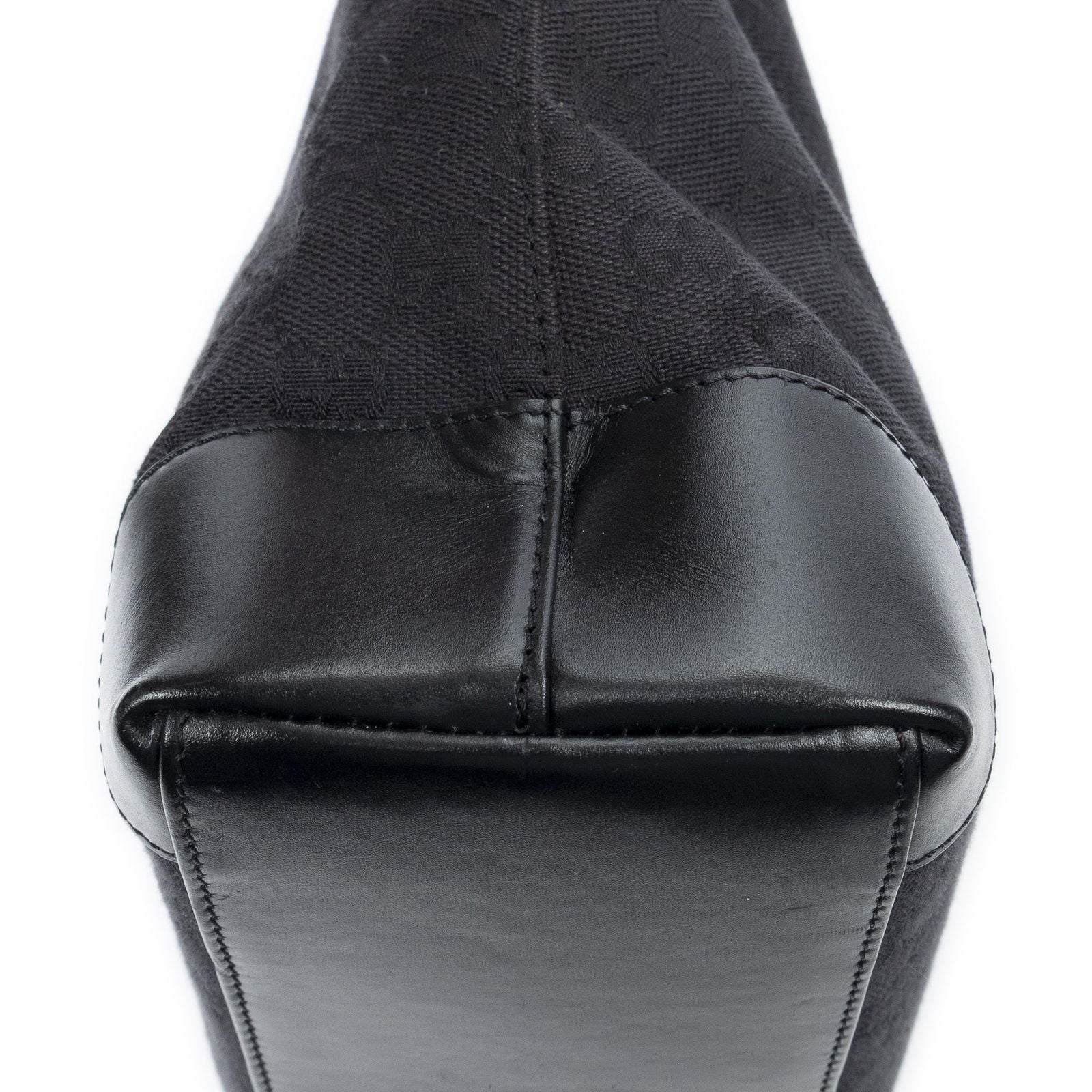 Gucci Zip Shopping Tote Black GG Canvas — view 7