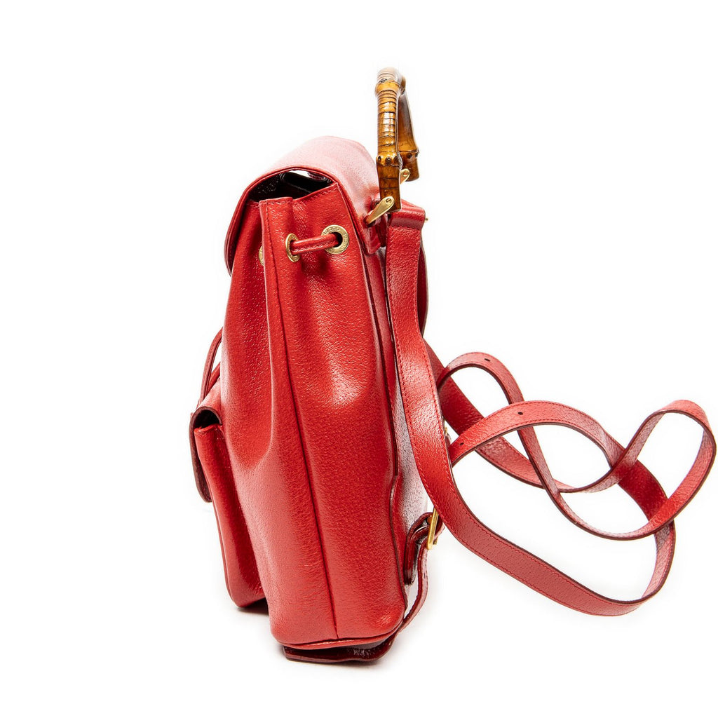 Gucci Minibumbu Backpack Red Studded Calfskin — view 3