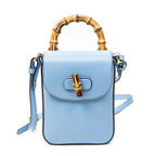Gucci Bamboo Top Handle Mini Bag Light Blue Smooth Calfskin