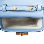 Gucci Bamboo Top Handle Mini Bag Light Blue Smooth Calfskin — view 9