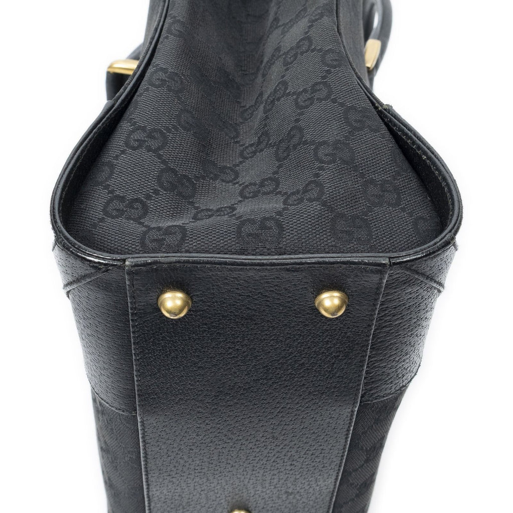 Gucci Nail Head Tote Black GG Canvas — view 8