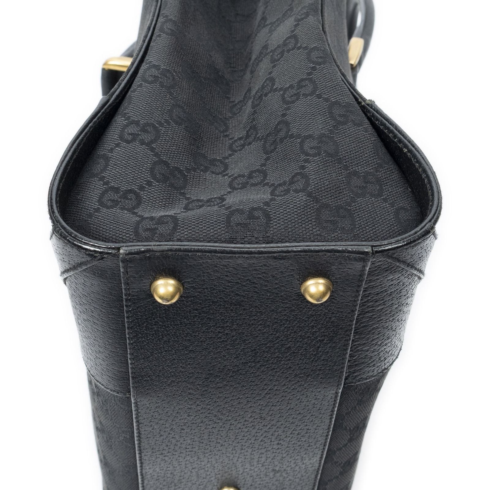Gucci Nail Head Tote Black GG Canvas — view 8