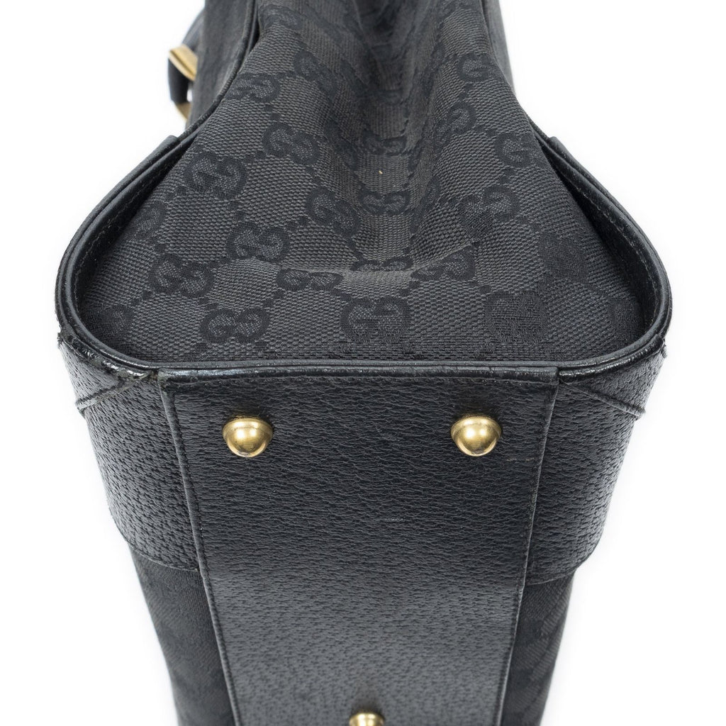 Gucci Nail Head Tote Black GG Canvas — view 7