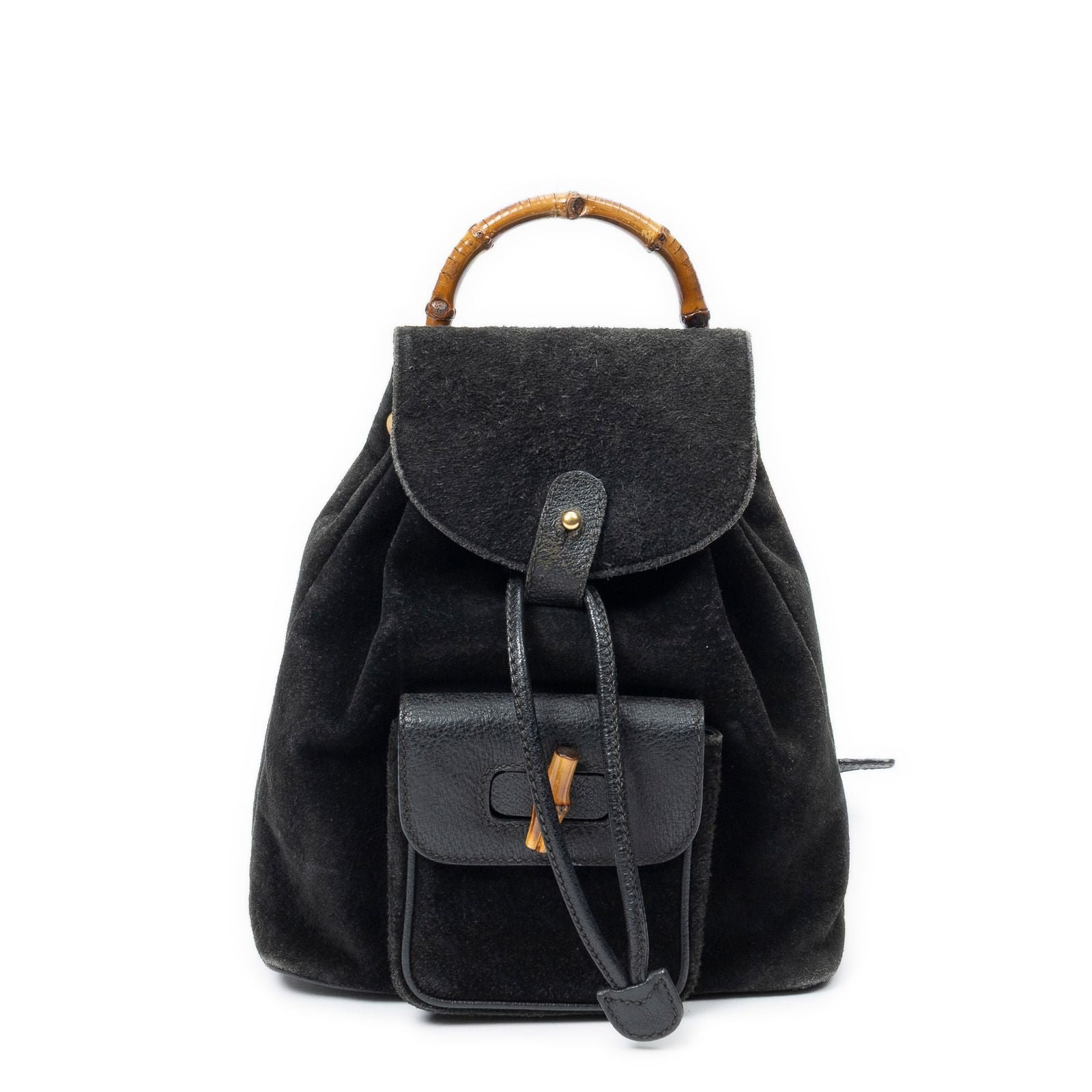 Gucci Minibumbu Backpack Black Suede Leather