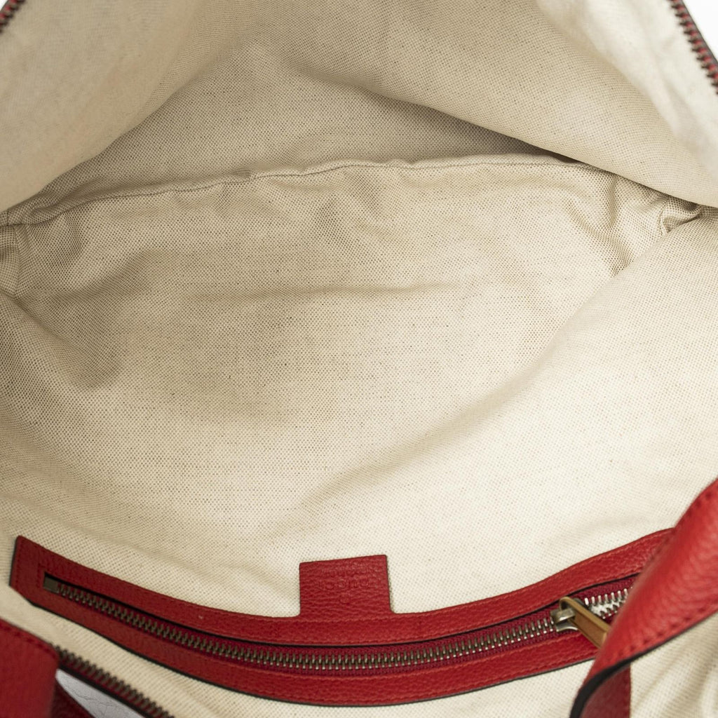 Gucci Large Halfmoon Hobo Red Print Leather — view 9
