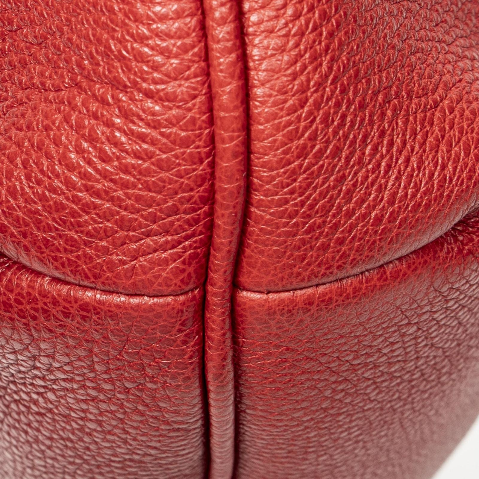 Gucci Large Halfmoon Hobo Red Print Leather — view 8
