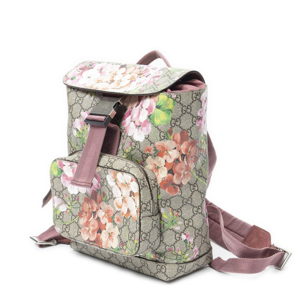 Gucci Small Blooms Backpack Pink Beige Blue Muz Supreme Canvas — view 2