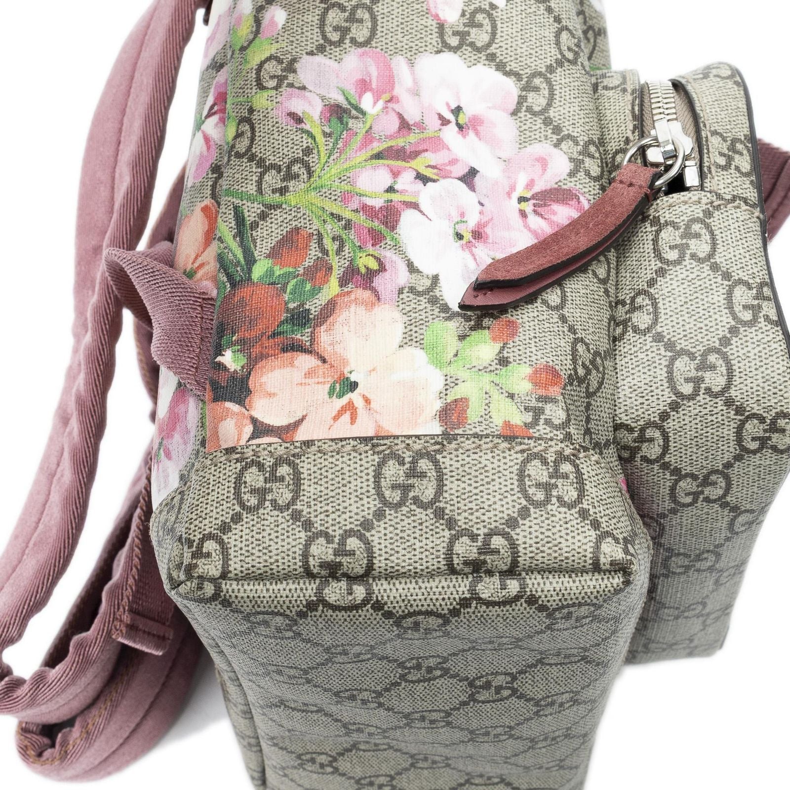 Gucci Small Blooms Backpack Pink Beige Blue Muz Supreme Canvas — view 8
