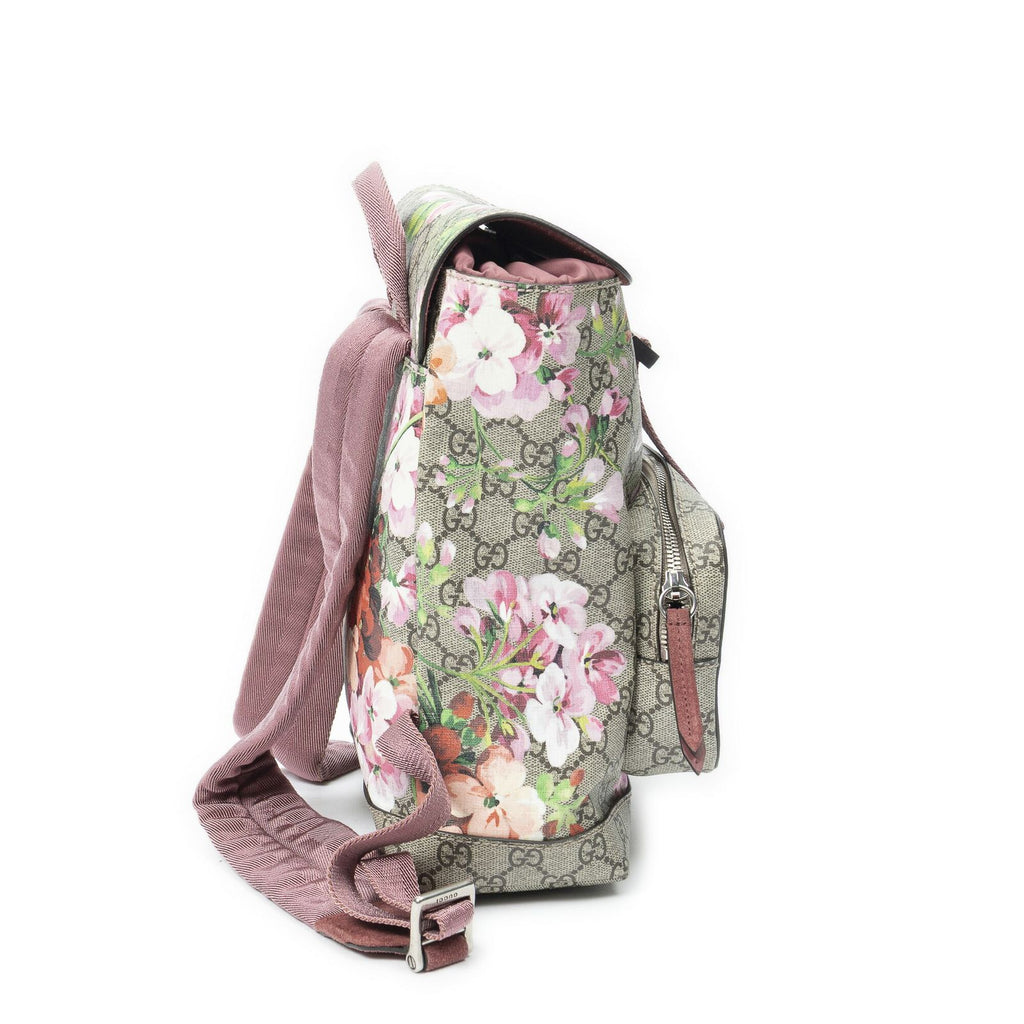 Gucci Small Blooms Backpack Pink Beige Blue Muz Supreme Canvas — view 4