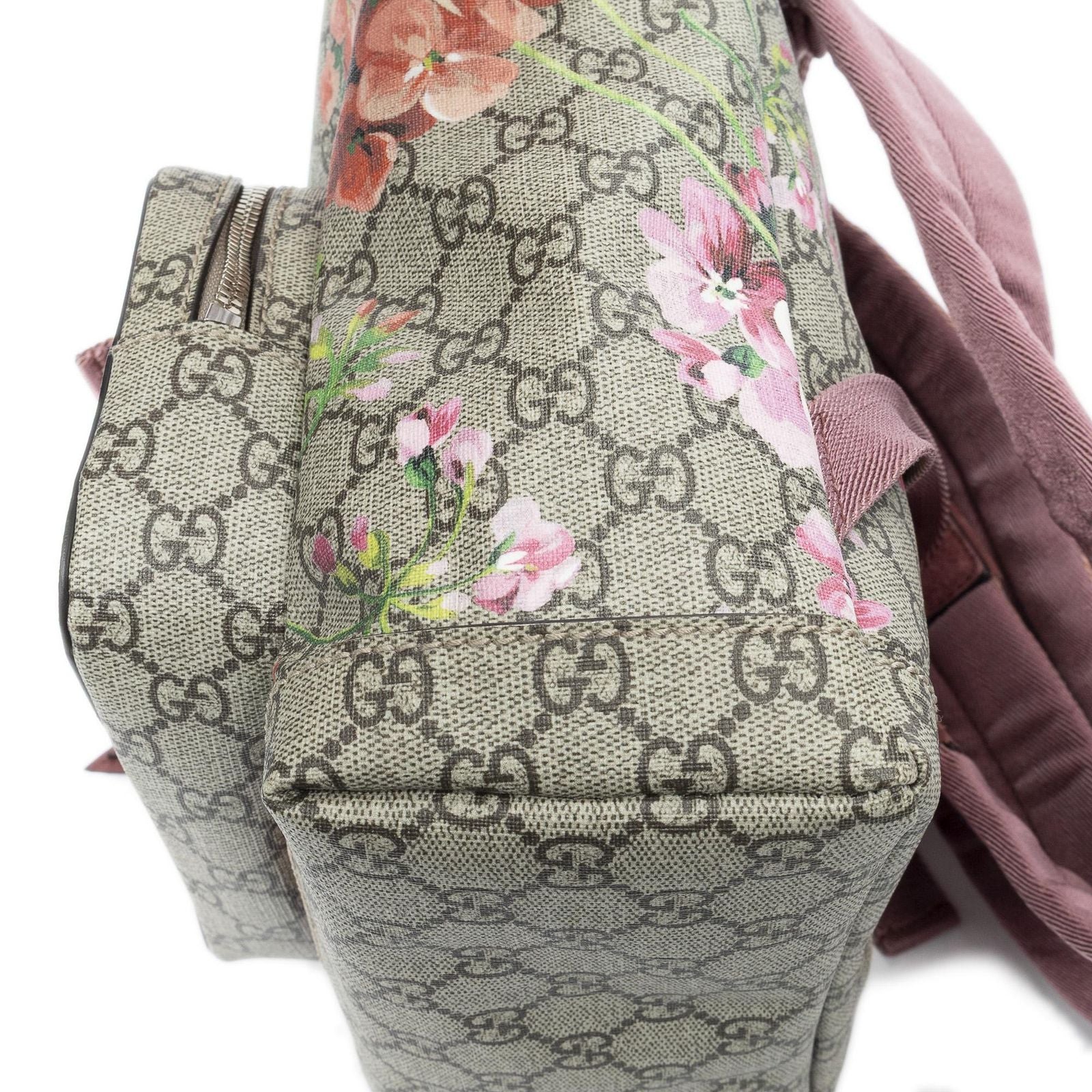 Gucci Small Blooms Backpack Pink Beige Blue Muz Supreme Canvas — view 7