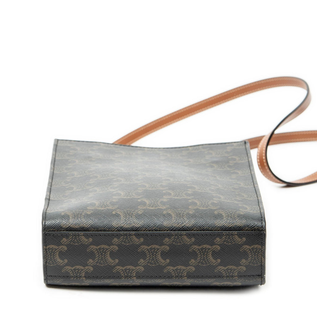 Celine Mini Vertical Cabas Brown Triomphe Canvas Tote — view 6