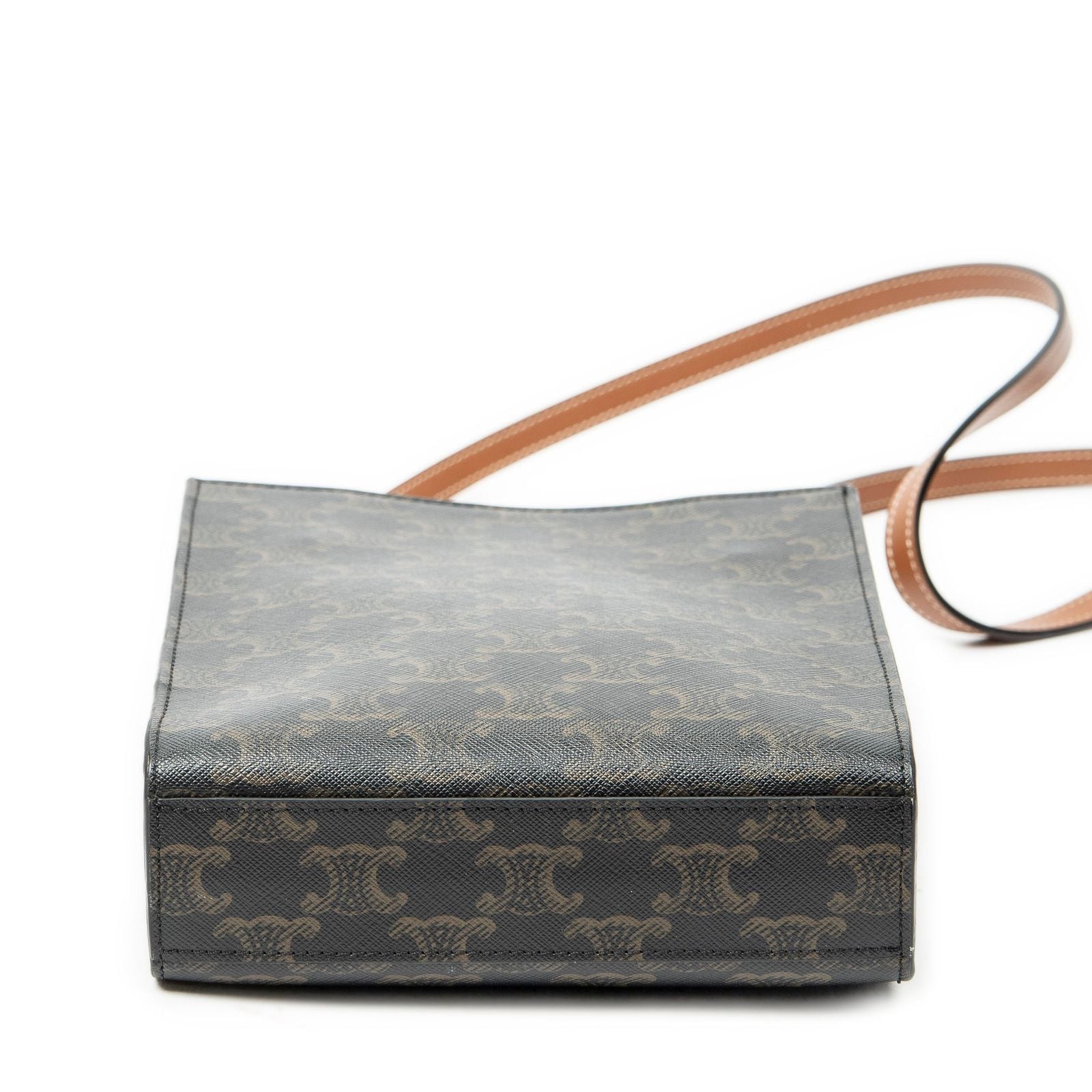 Celine Mini Vertical Cabas Brown Triomphe Canvas Tote — view 6