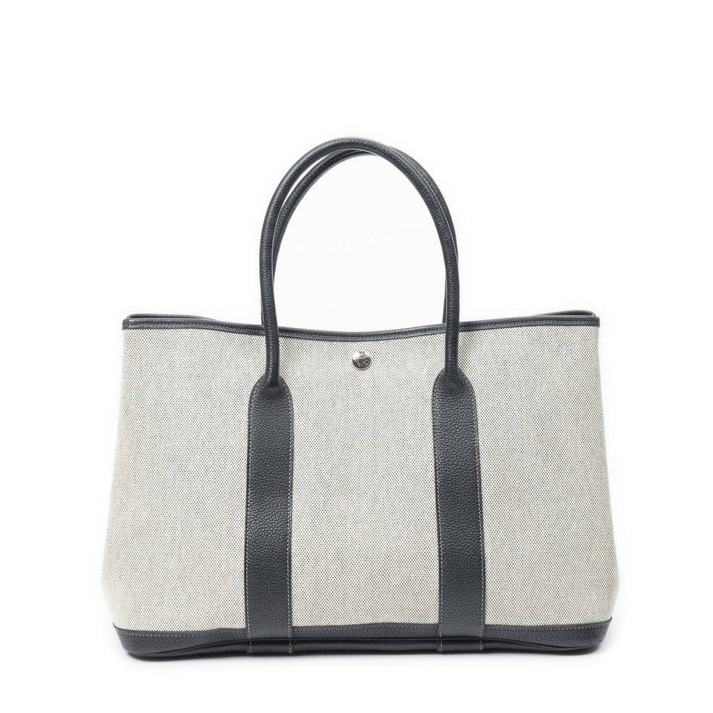 Hermes Garden Party Black Beige Toile