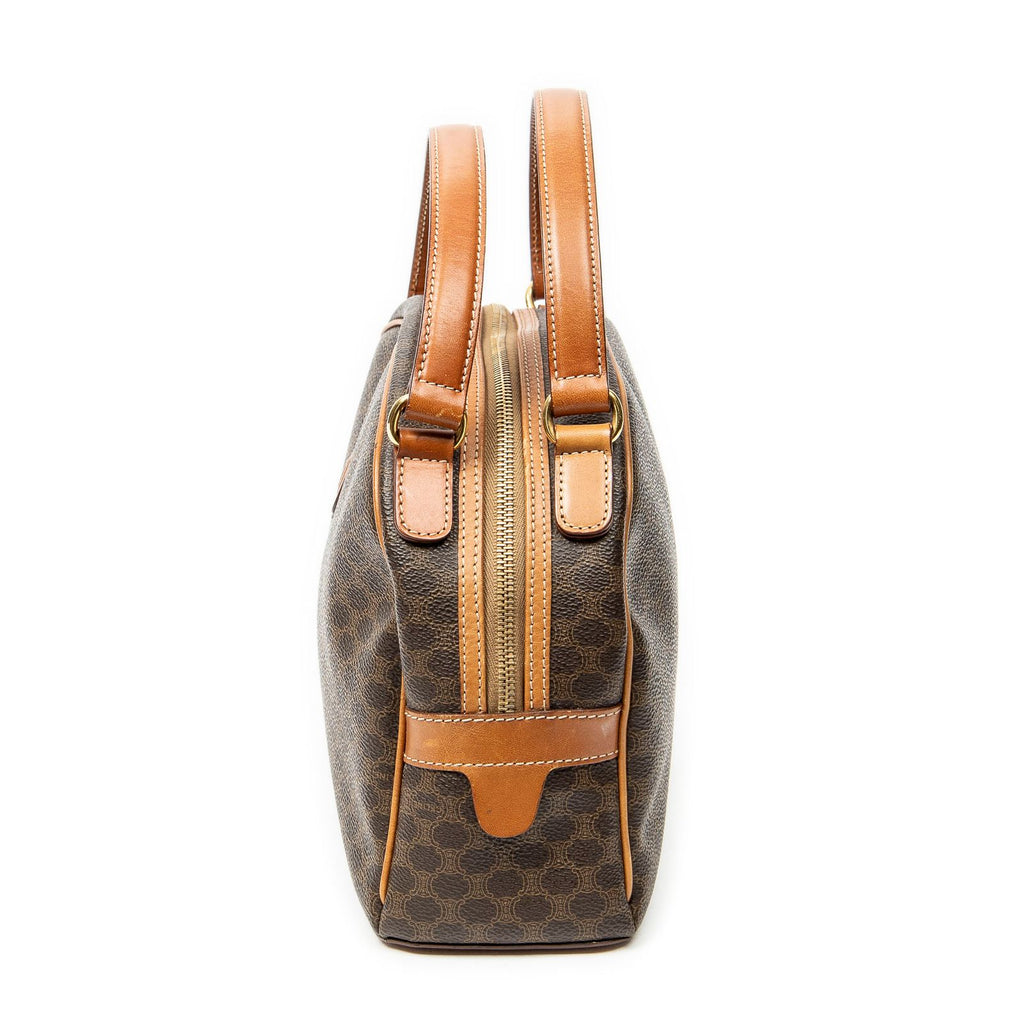 Celine Dome Top Handle Brown Macadam Canvas — view 3