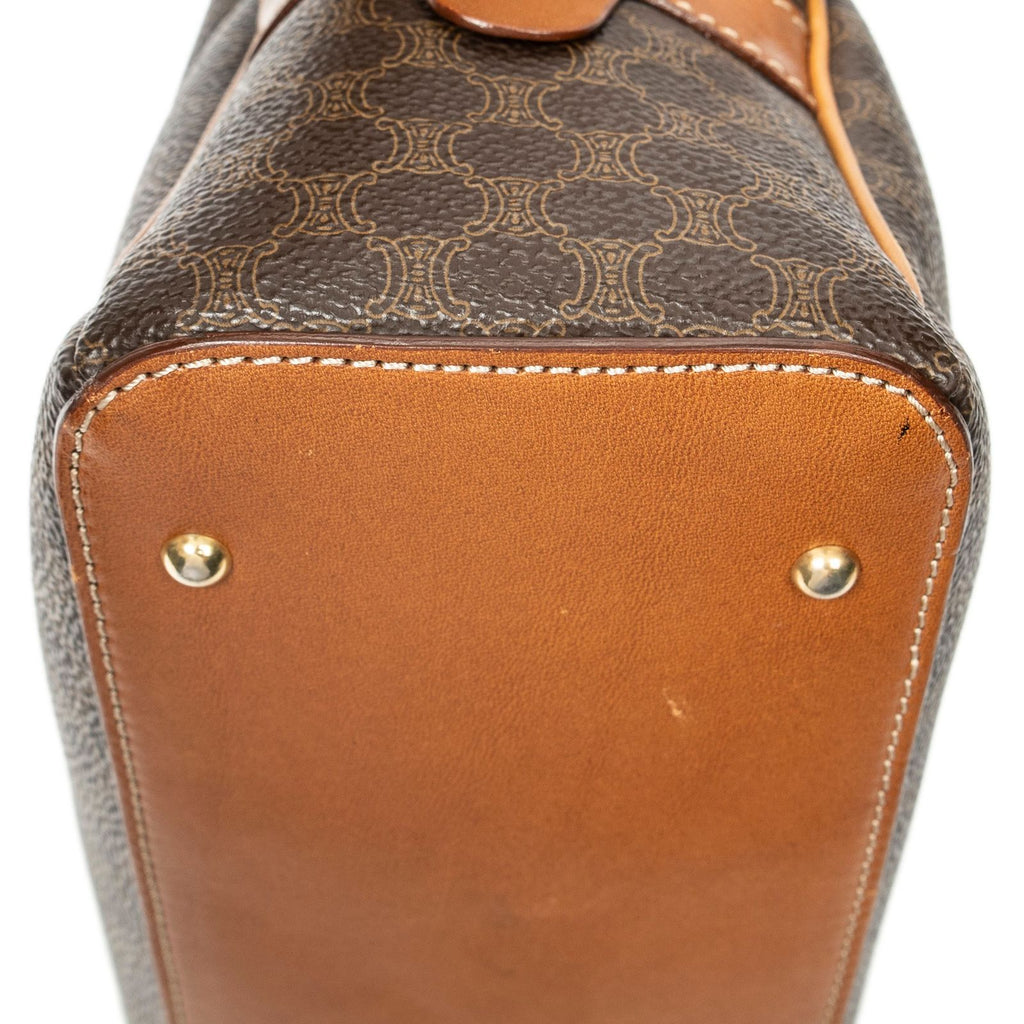 Celine Dome Top Handle Brown Macadam Canvas — view 7