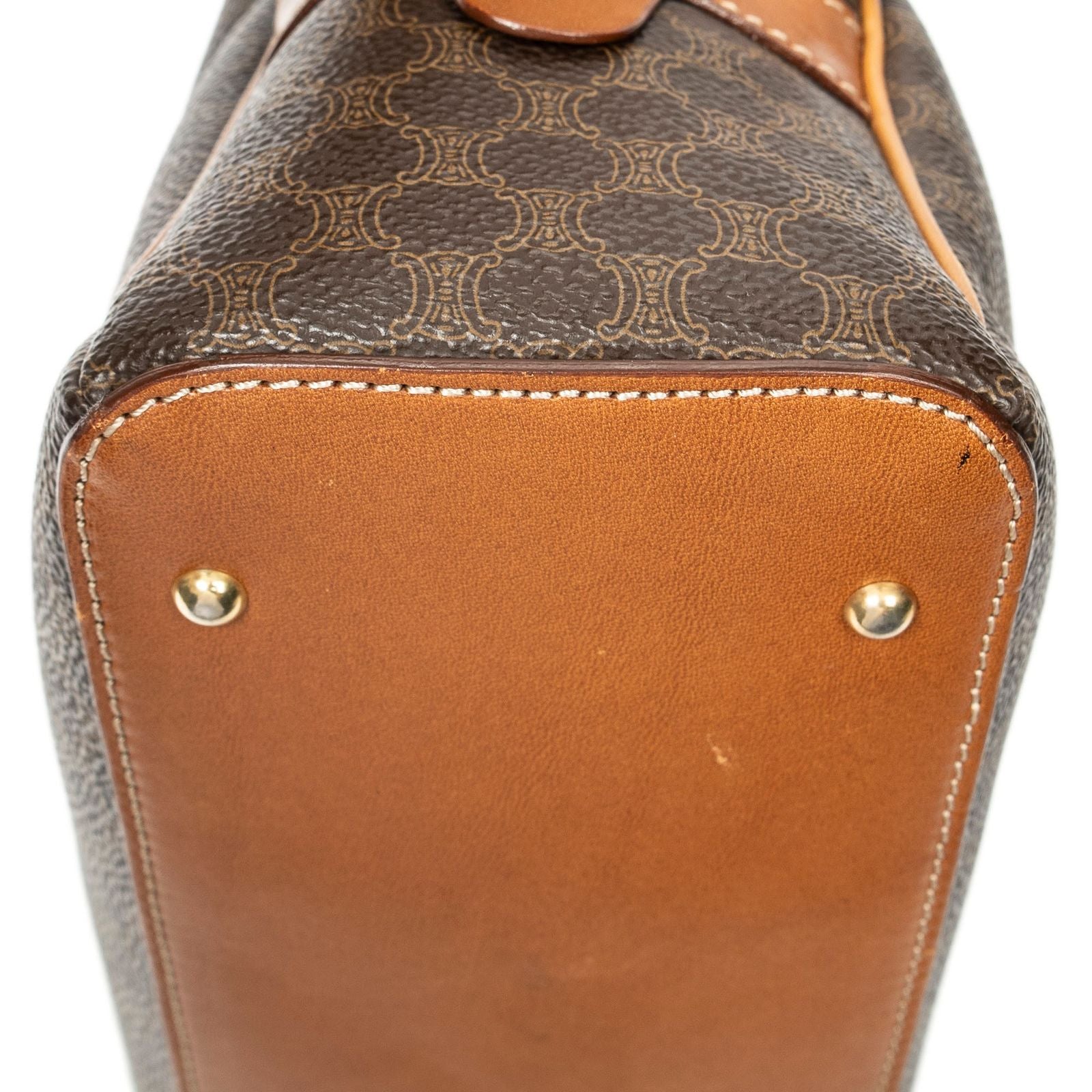 Celine Dome Top Handle Brown Macadam Canvas — view 7