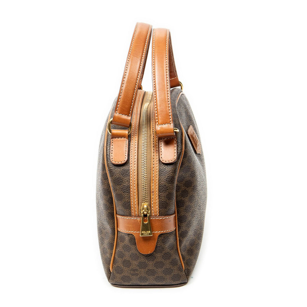 Celine Dome Top Handle Brown Macadam Canvas — view 4