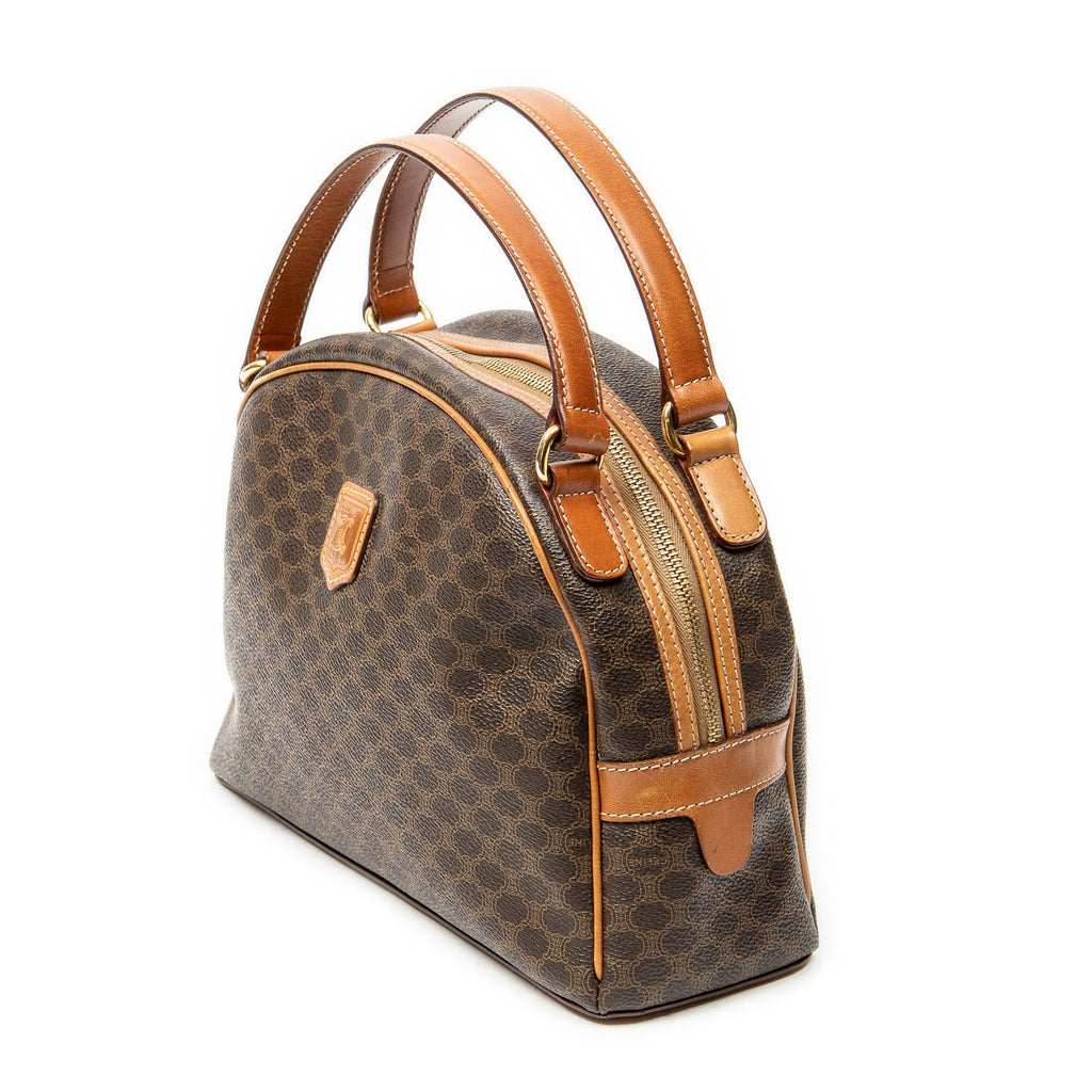 Celine Dome Top Handle Brown Macadam Canvas — view 2