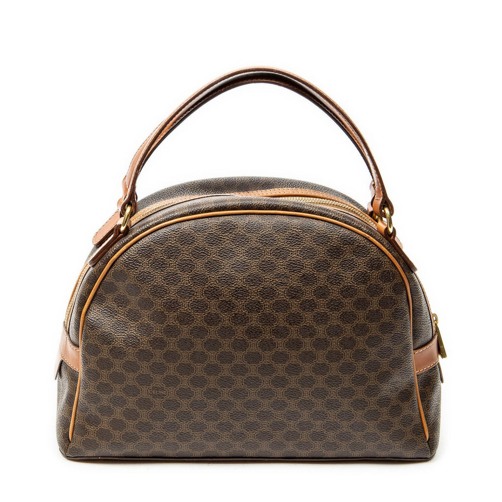 Celine Dome Top Handle Brown Macadam Canvas — view 5
