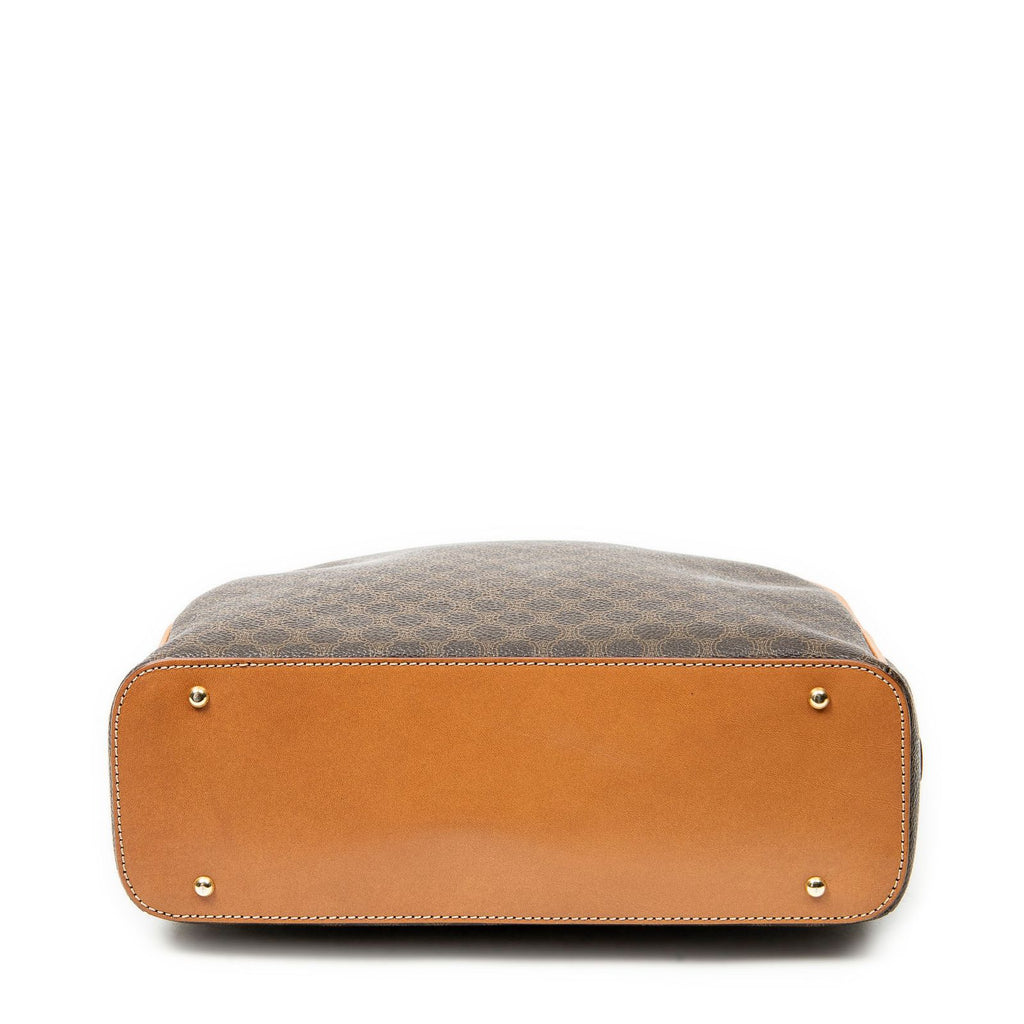 Celine Dome Top Handle Brown Macadam Canvas — view 6