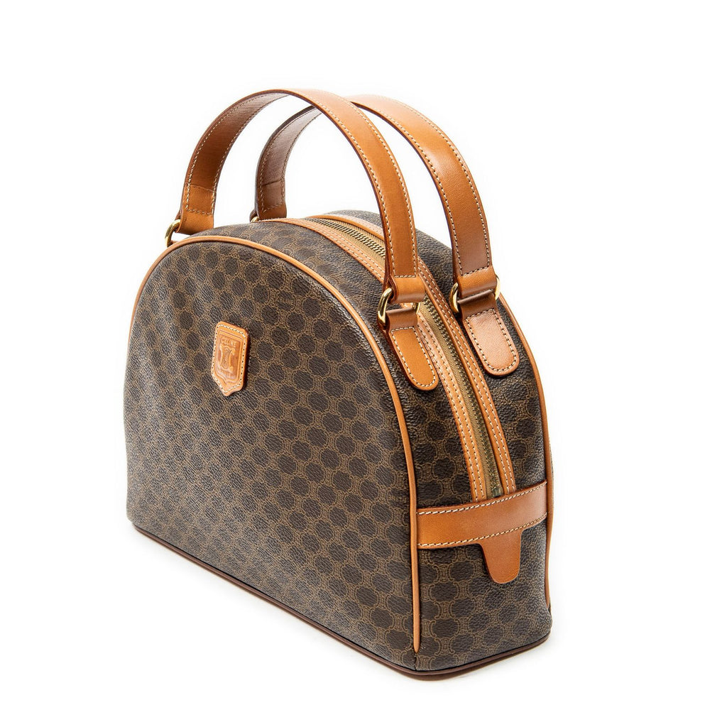 Celine Dome Top Handle Brown Macadam Canvas — view 2
