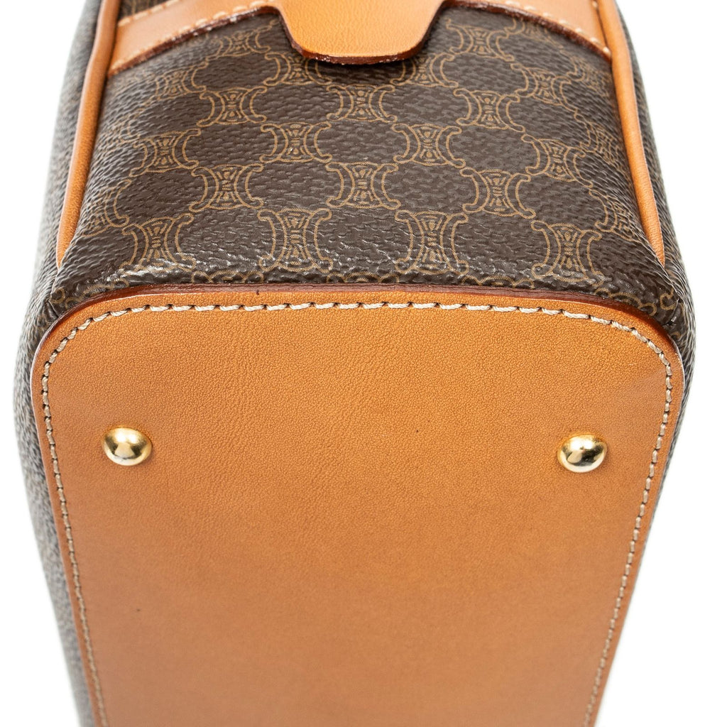 Celine Dome Top Handle Brown Macadam Canvas — view 8